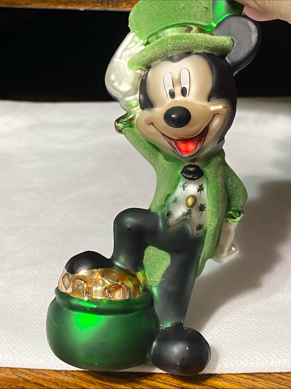 Disney Mickey Mouse St. Patrick's Day leprechaun ornament